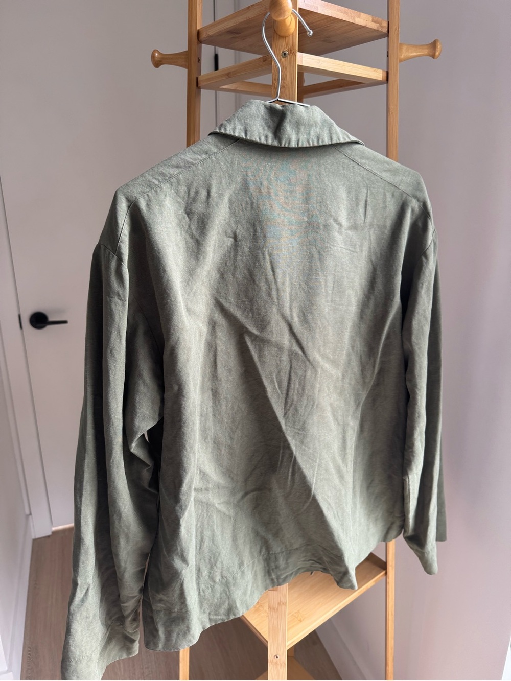 Frank & Oak Olive Green Button-Front Shirt Jacket - Picture 3 of 4